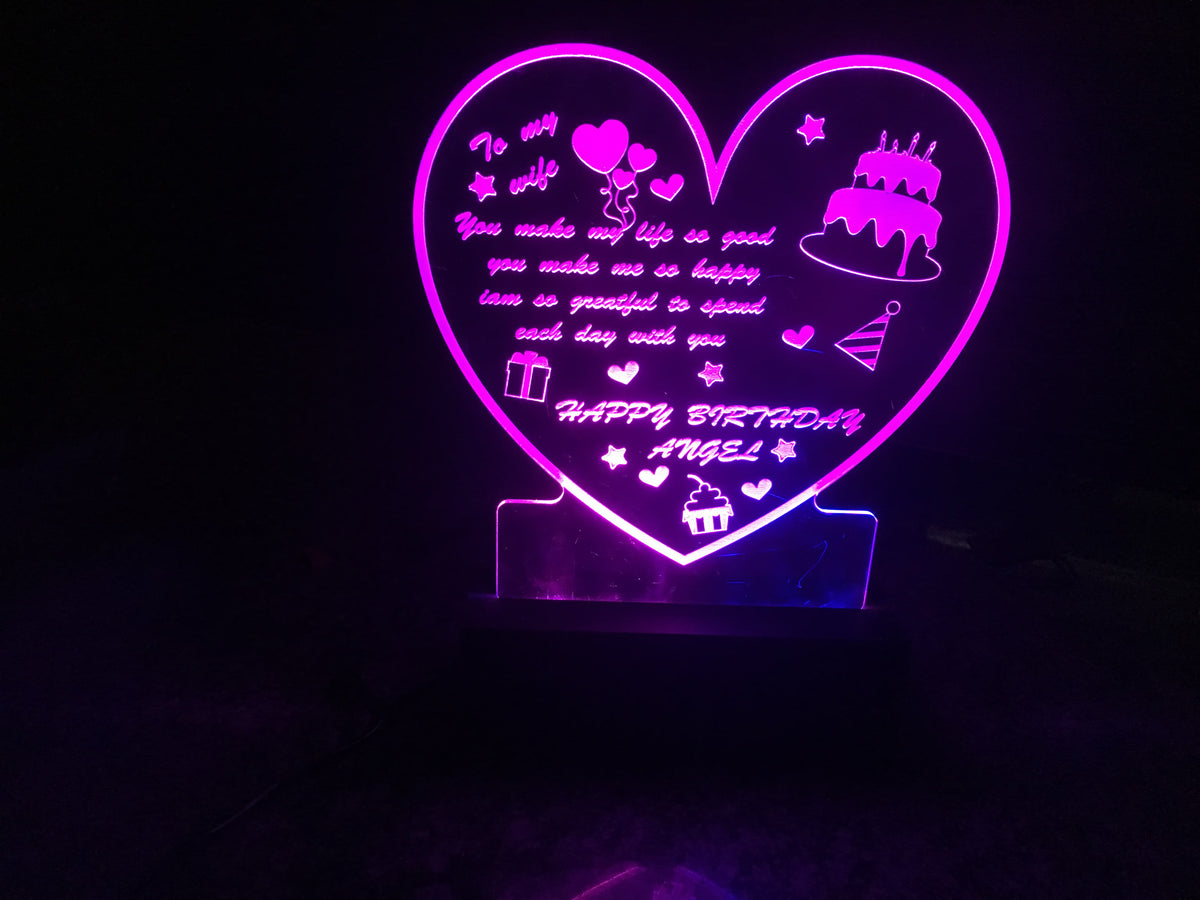 Light glow stand Heart shaped – Bubblydecors