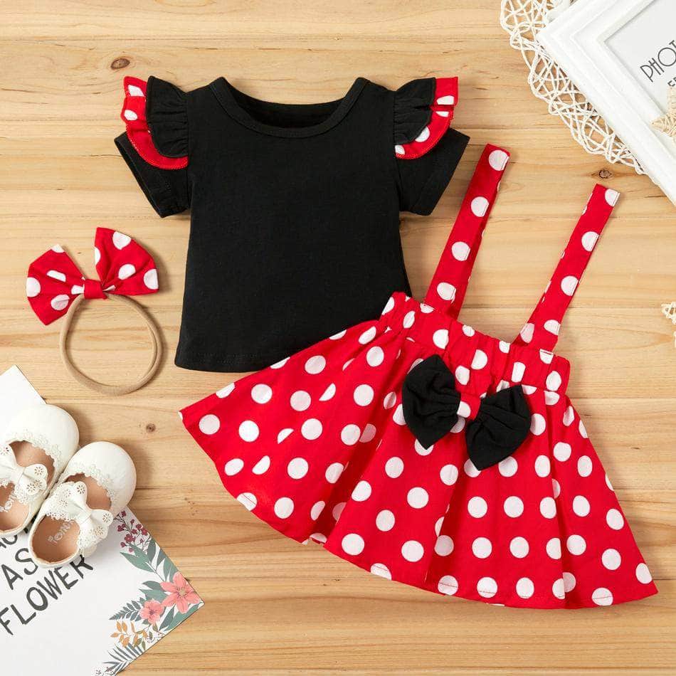 red polka dot dress for baby girl