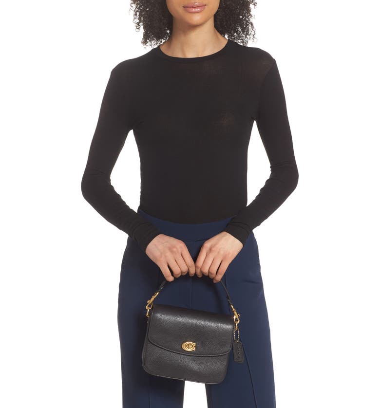 Coach Cassie Crossbody 19 Black Pebbled Leather Handbag - Black –  Trend4friends