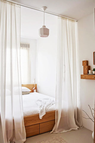 Barn & Willow - Curtains create a cozy bedroom nook
