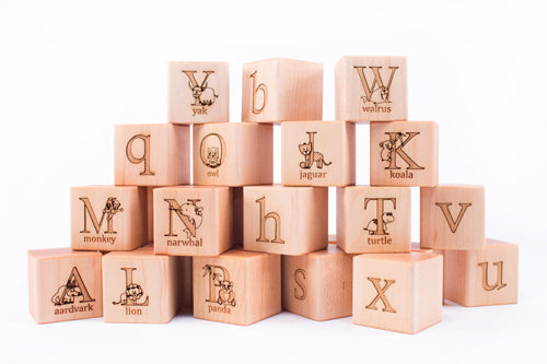 Handcrafted Animal Alphabet Blocks from Smiling Tree Toys