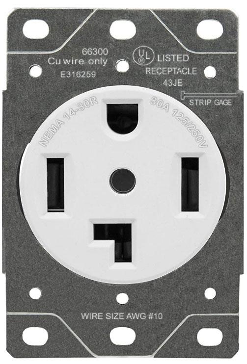 Enerlites 66300 - INDUSTRIAL GRADE, FLUSH MOUNT RECEPTACLE, 30A, 125/250V 3-POLE, 4-WIRE GROUNDING, NEMA 14-30R BLACK - Ready Wholesale Electric Supply and Lighting