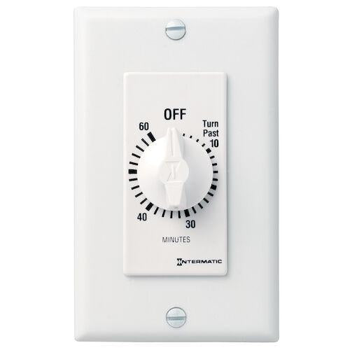 Intermatic FD60MWC | Spring Wound Countdown Timer, Decorator Style, 125-277 VAC, 50/60 Hz, SPST, 60 Minute Max, Without Hold, White - Ready Wholesale Electric Supply and Lighting