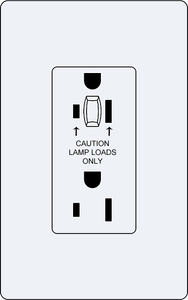 Lutron CAR-20-HDTR Designer Style (Gloss) 20A Half-Dimming Tamper Resistant Receptacle - Ready Wholesale Electric Supply and Lighting