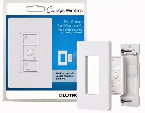 Lutron PJ2-WALL-WH-L01- Caseta Wireless Pico Wall-Mounting Kit - White - Ready Wholesale Electric Supply and Lighting