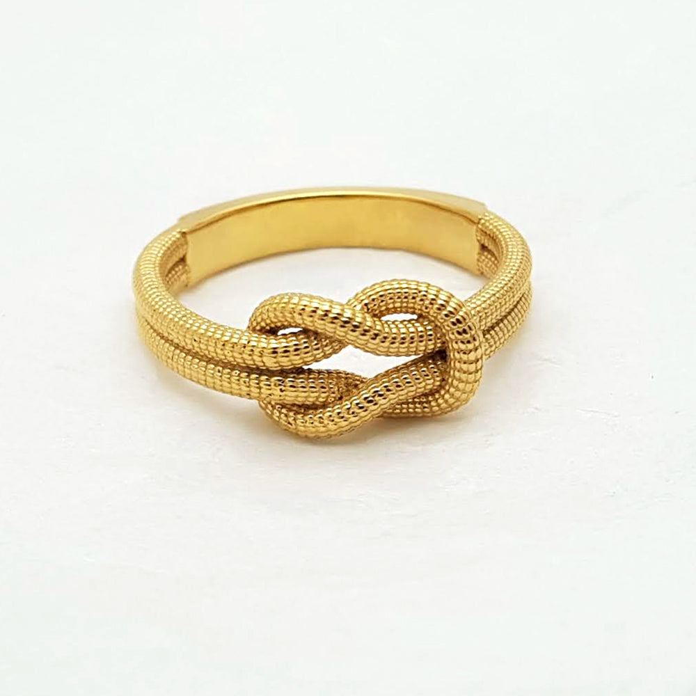 14k 18k gold men's women's rope knot ring 1