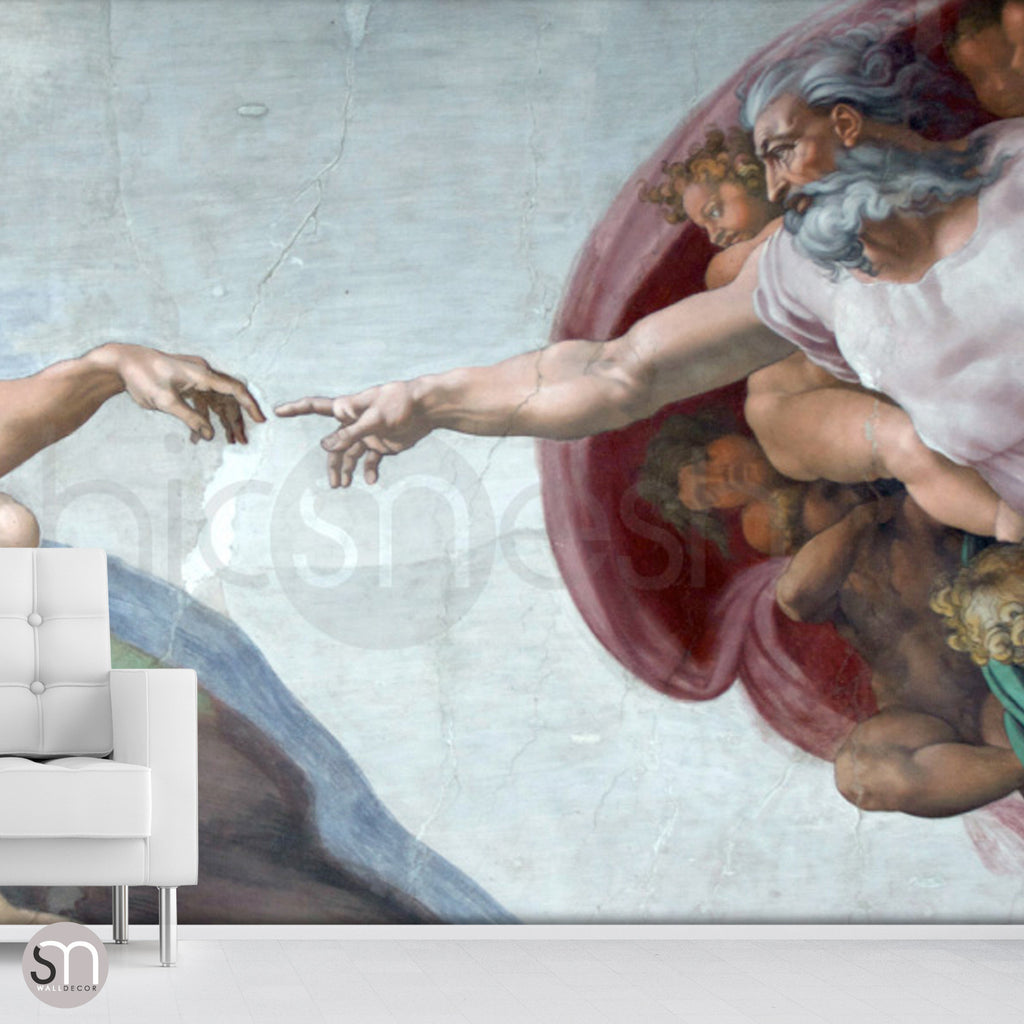 The Creation Of Adam Sistine Chapel Masterpiece By Michelangelo