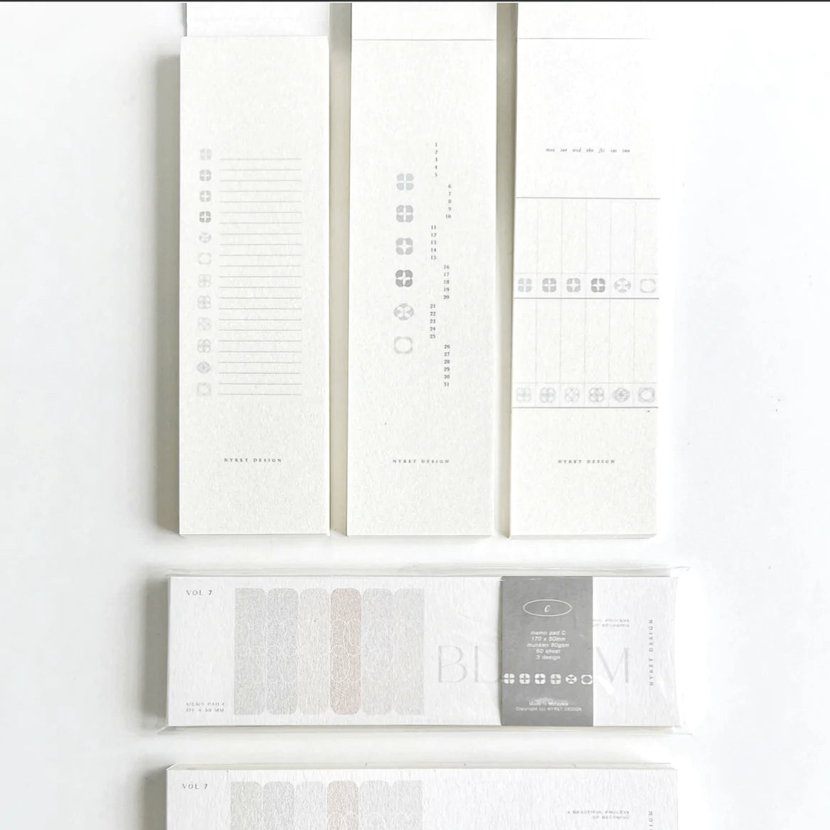 NYRET Design Vo.7 BLOOM Series Memo Pad, 3 designs