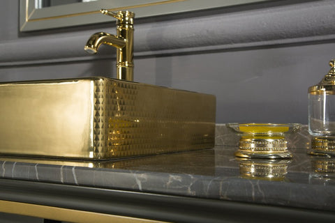 Luxury Gold, Vintage Green Vanity Sink, Unit, Bathroom Cabinet