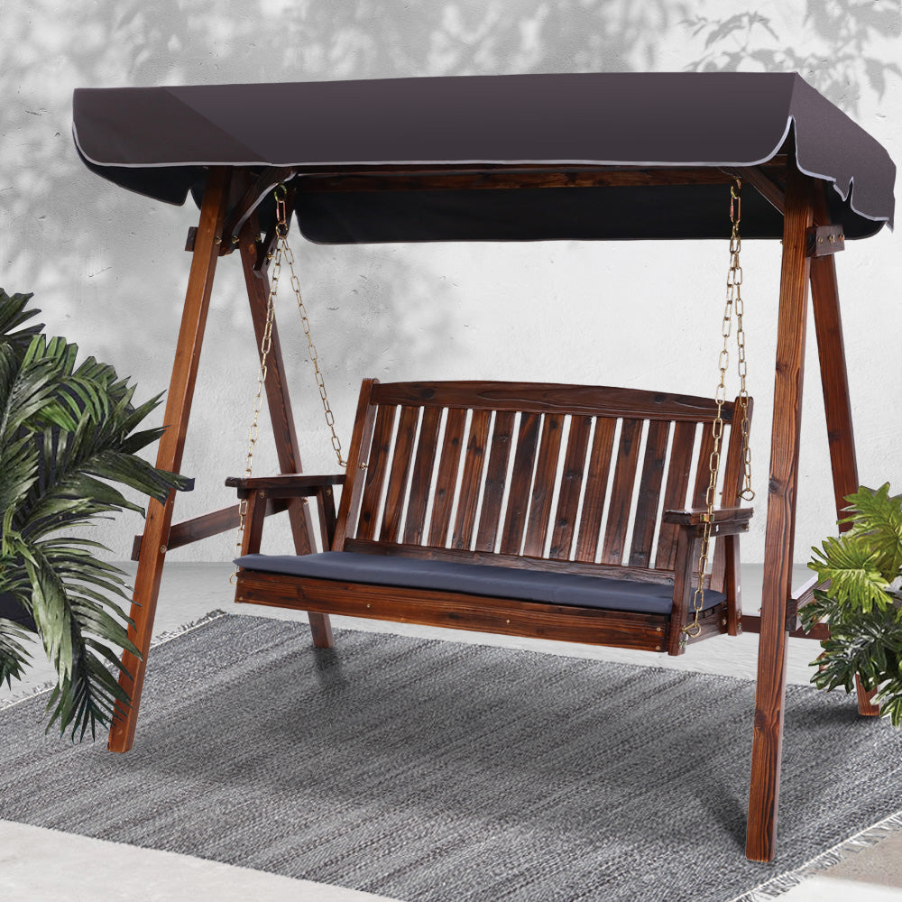 patio swing brown