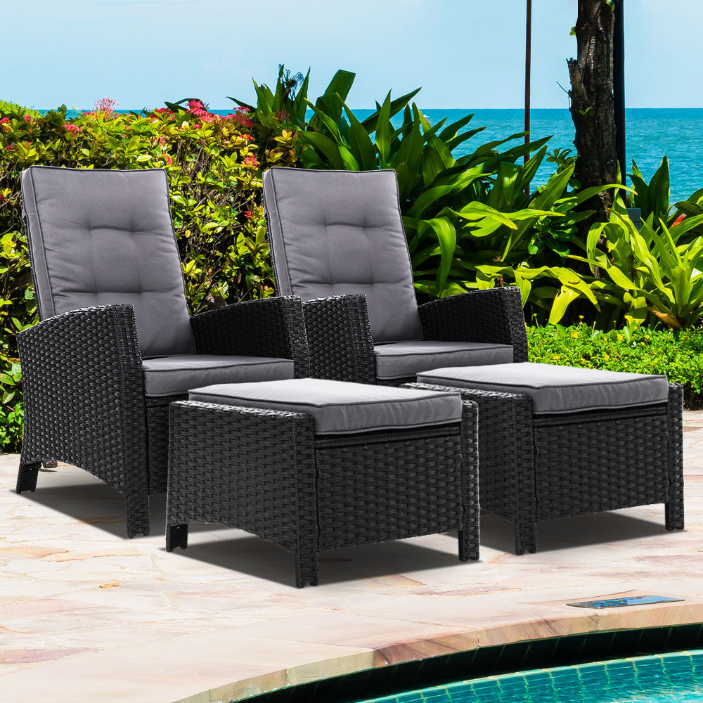 outdoor rattan reclining chair