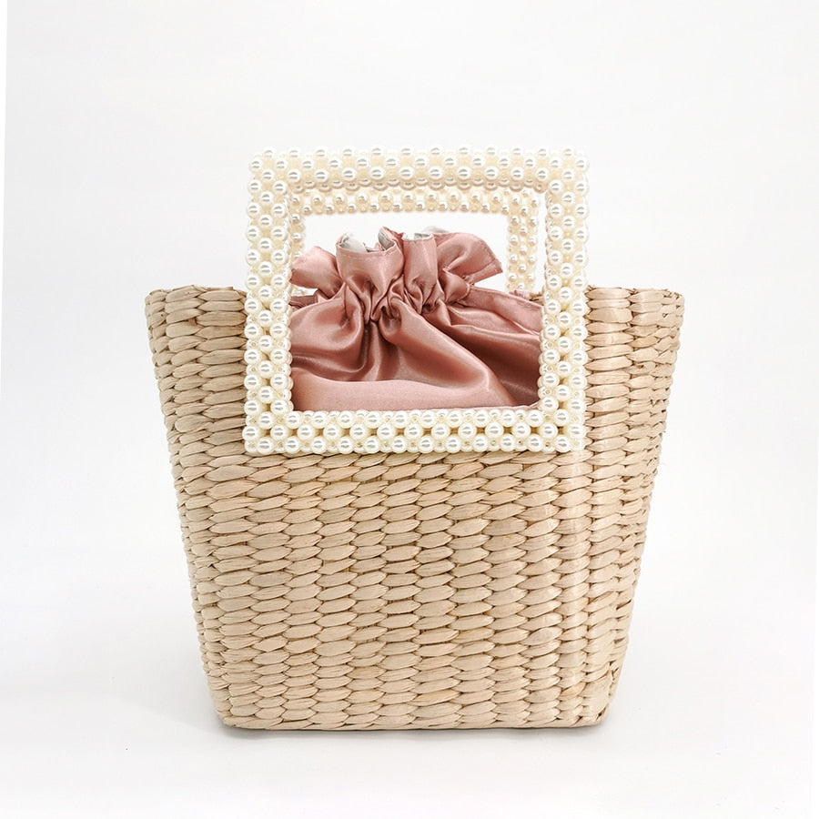 zara pearl basket bag