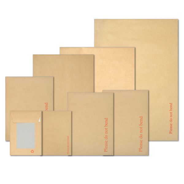 HARD CARD BOARD BACK BACKED PLEASE DO NOT BEND ENVELOPES MANILLA BROWN