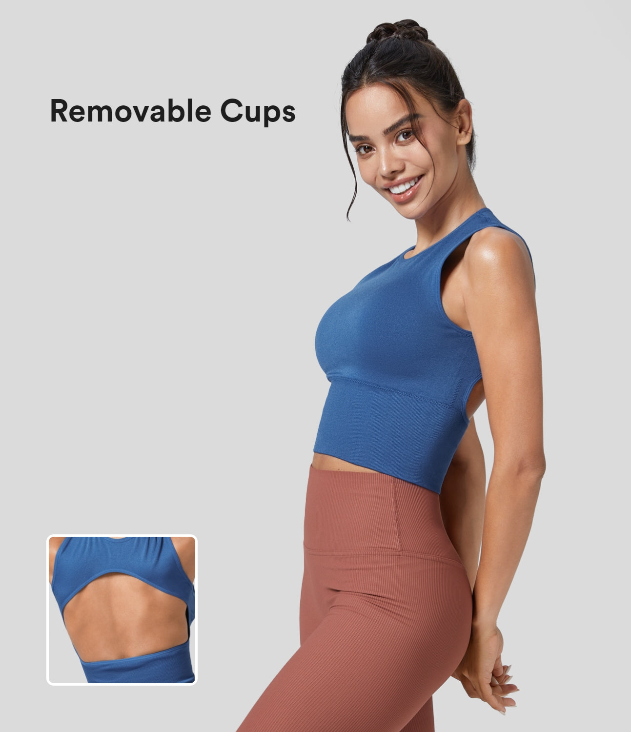 Halara Seamless Flow Round Neck Sleeveless Backless Solid Yoga Tank Top Tank Top - Star Sapphire - golf tops halter top tunic tops
Halara Seamless Flow Round Neck Sleeveless Backless Solid Yoga Tank Top Tank Top - Star Sapphire - golf tops halter top tunic tops