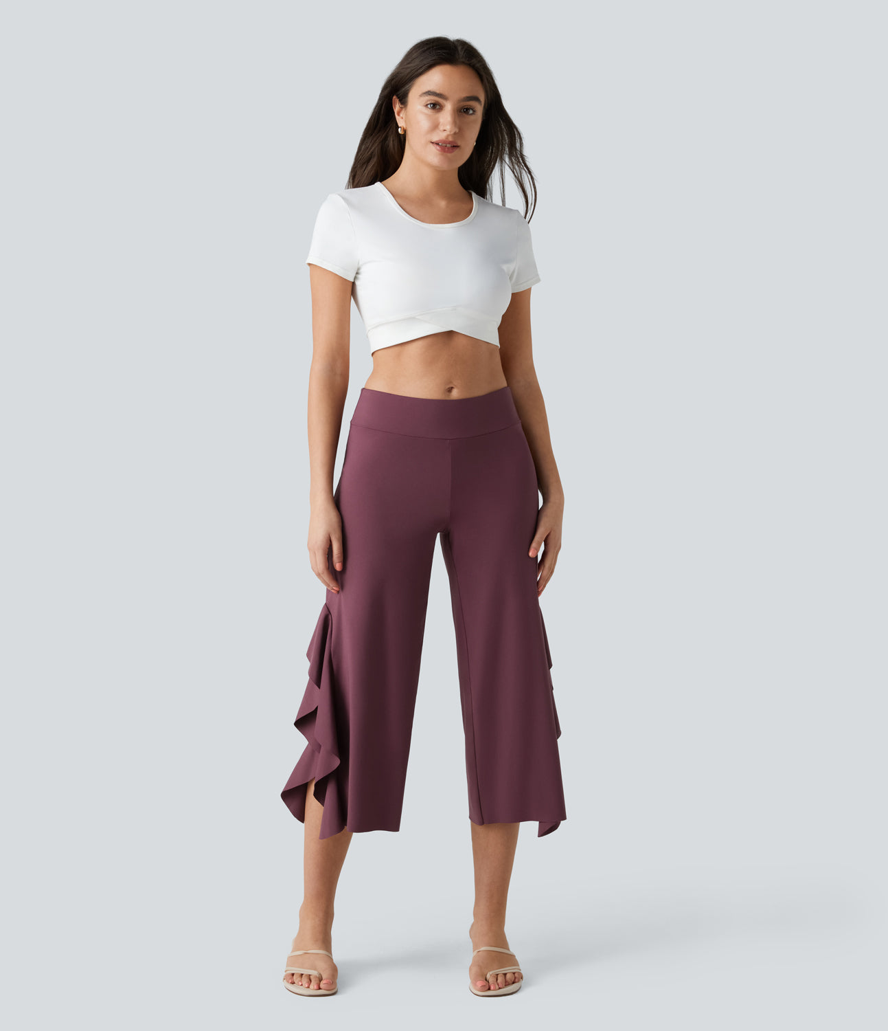 Halara Low Rise Ruched Asymmetric Ruffle Hem Capri Casual Pants - Black - sweatpants jogger pants stacked sweatpants
Halara Low Rise Ruched Asymmetric Ruffle Hem Capri Casual Pants - Black - sweatpants jogger pants stacked sweatpants