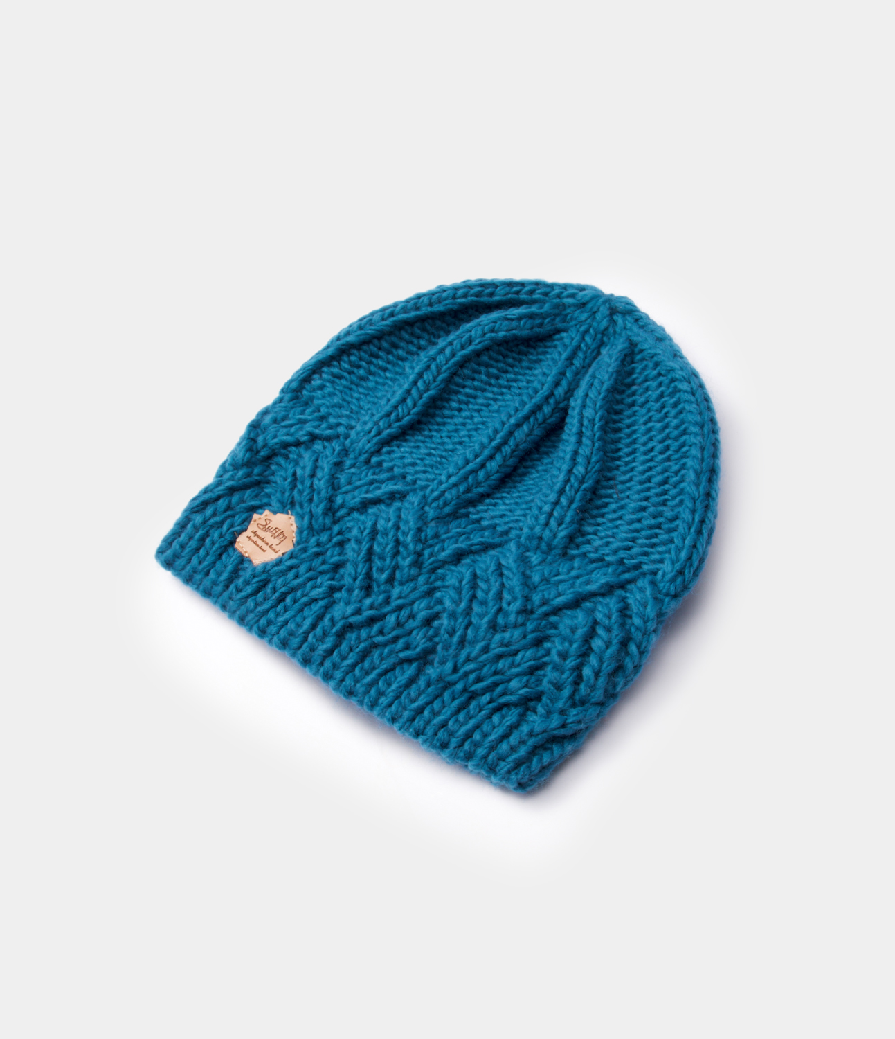 

Halara Solid Patched Detail Knitted Hat - French Blue