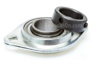 SLFL20516 1" BORE OVAL PRESSED STEEL HOUSING UNIT WITH BEARING E COLLAR 