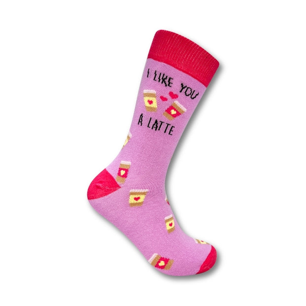 Strømper med Tekst - 'I like you Latte'⎪Dame – Just Funny Socks