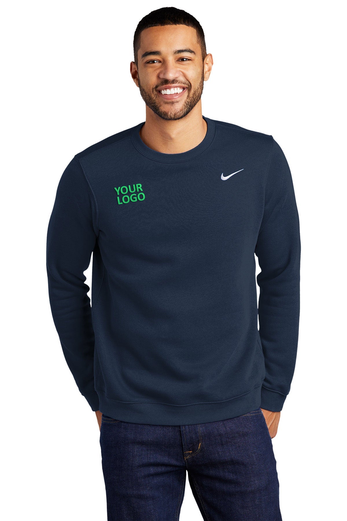 Branded Nike Club Crew Navy – LEAD