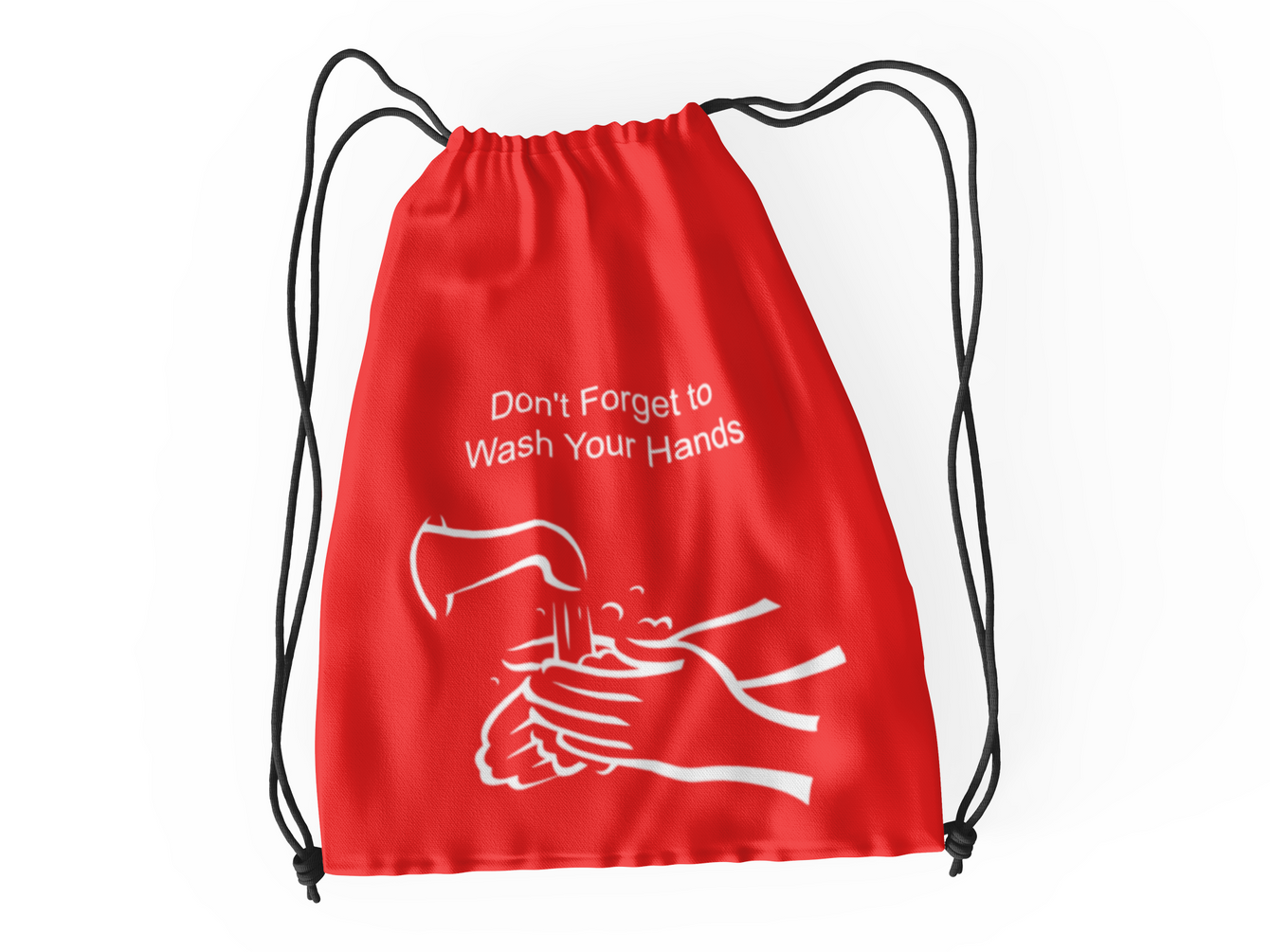 Don't Forget To Wash Your Hands Drawstring Bag