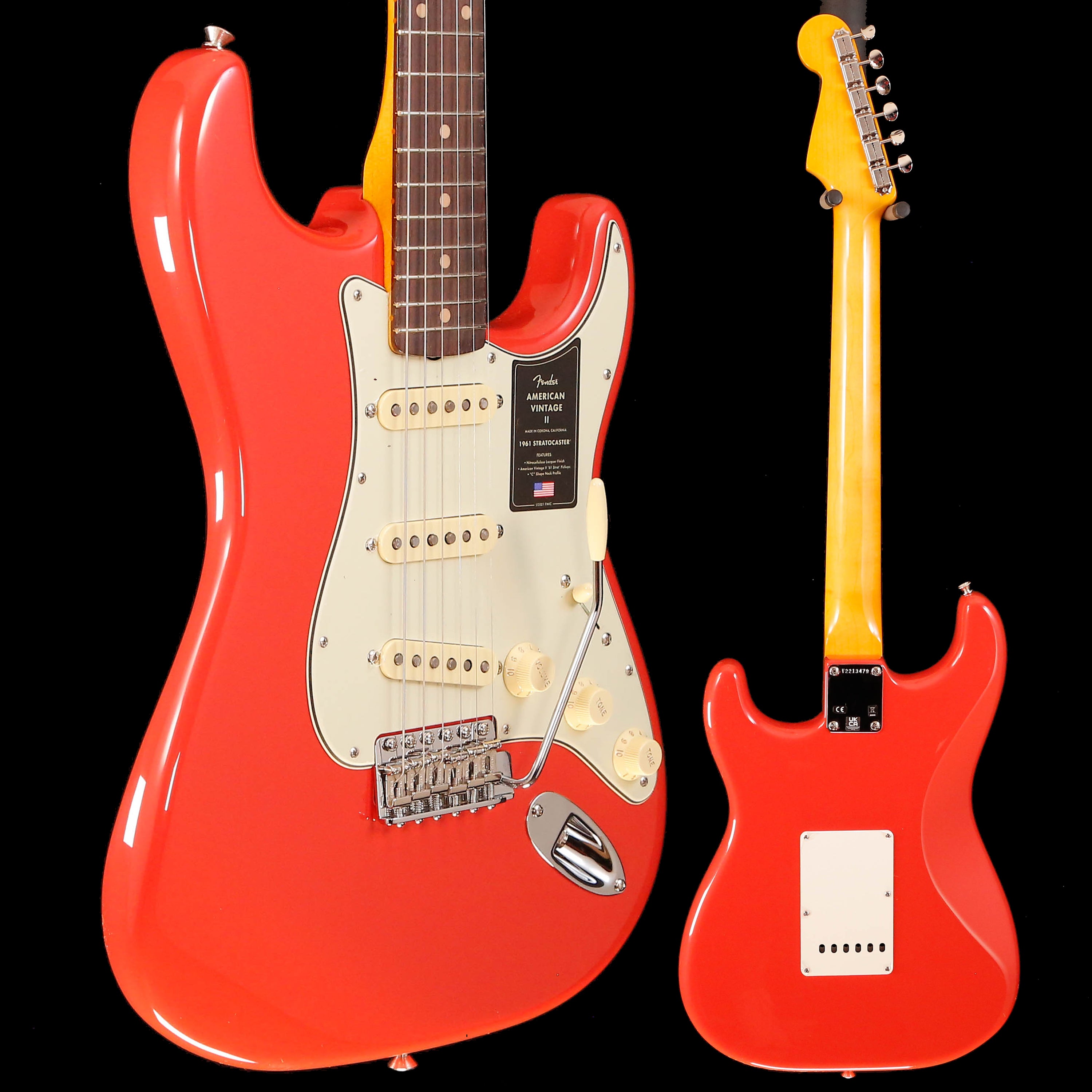 Fender Vintage II 1961 Stratocaster Electric, Fiesta Red – Music Shop LLC