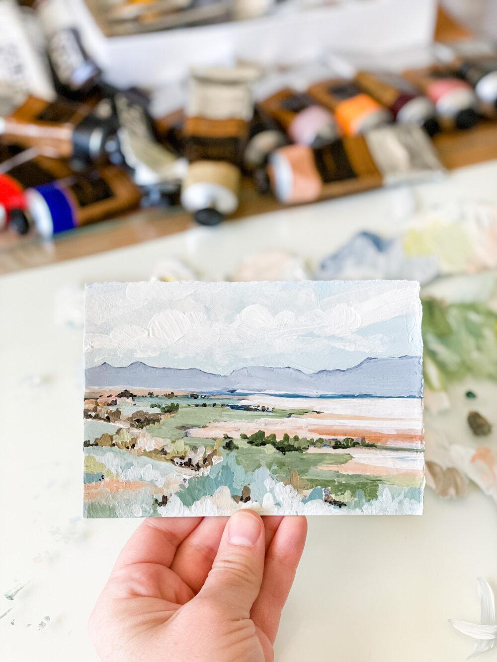 Tiny Antelope Island Acrylic Painting
