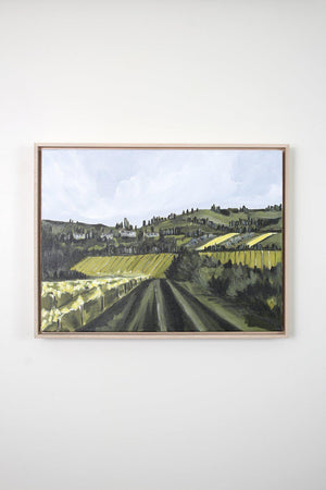 "Tuscan Hills No. 2" Framed Acrylic Painting 18x24