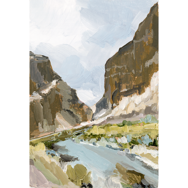 "Day River" Vertical Canvas Print