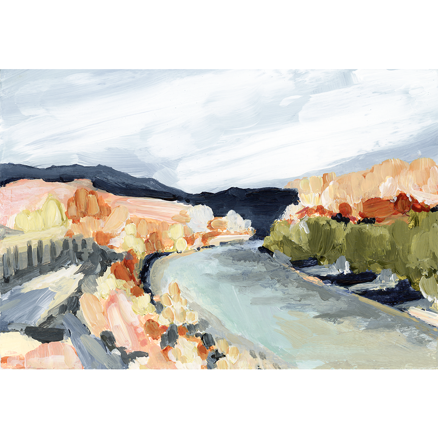 "Painted River II" Horizontal Canvas Print