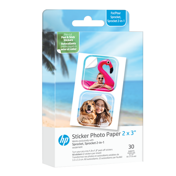 grip Buiten adem Gemaakt om te onthouden HP Sprocket 2"x3" Premium Zink Pre-Cut Sticker Photo Paper, 30 Sheets, –  Sprocket Printers
