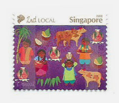 Singapore Pongal Postage Stamp