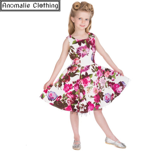 Audrey Pink and Cream Floral Children's Dress by Hearts and Roses London at Anomalie Clothing