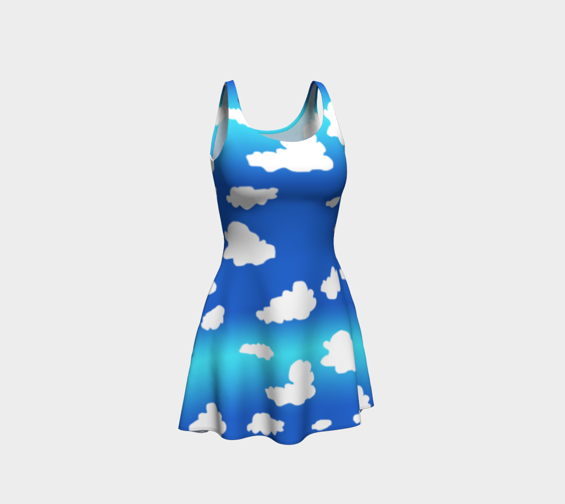 Clouds Flare Dress – Blue Daisy Emporium | Cindy Boyd Artist Store