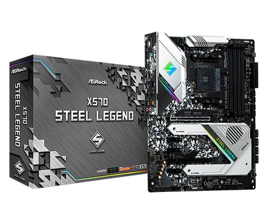 ASROCK X570 STEEL LEGEND | 4 DIMM SLOTS | DDR4 | ALC 1220 | GIGABIT LAN | PCI-E 4.0 X 16 | PCI-E 4.0 X 4 M.2 | AM4 | 12 MONTHS WARRANTY MOBOARD