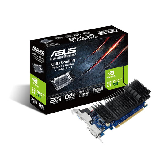 ASUS GEFORCE GT 730 2GB GDDR5 LOW PROFILE FOR SILENT HTPC BUILD GRAPHICS CARD-GRAPHICS CARD-Makotek Computers