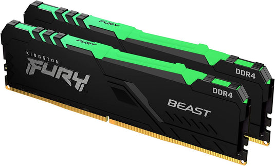 KINGSTON 16GB 3600MHZ DDR4 CL17 DIMM (KIT OF 2) FURY BEAST RGB MEMORY-MEMORY-Makotek Computers