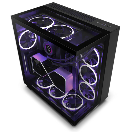 NZXT H9 ELITE MATTE BLACK DUAL CHAMBER MID TOWER CASE-CASE-Makotek Computers