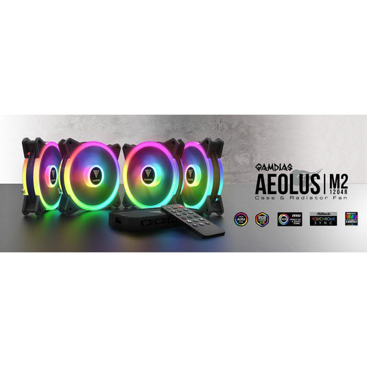 GAMDIAS AEOLUS M2 1204R 4 RGB FANS-Makotek Computers