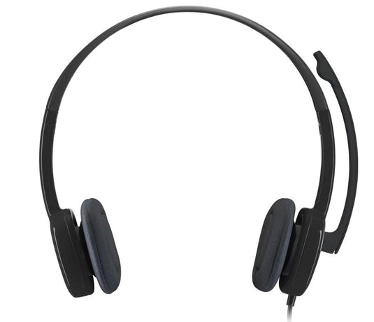 LOGITECH 3.5 MM ANALOG STEREO HEADSET H151 WITH BOOM MICROPHONE - BLACK-HEADSET-Makotek Computers