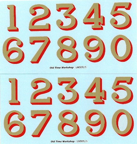 3.1/2" LMS Numbers Gold/Red