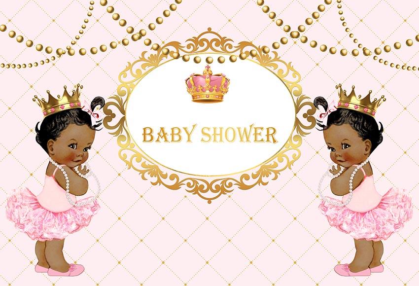 recuperación competencia Decisión Niña Baby Shower Corona de Princesa Telón de Fondo de Decoración de Fi –  dbackdropes