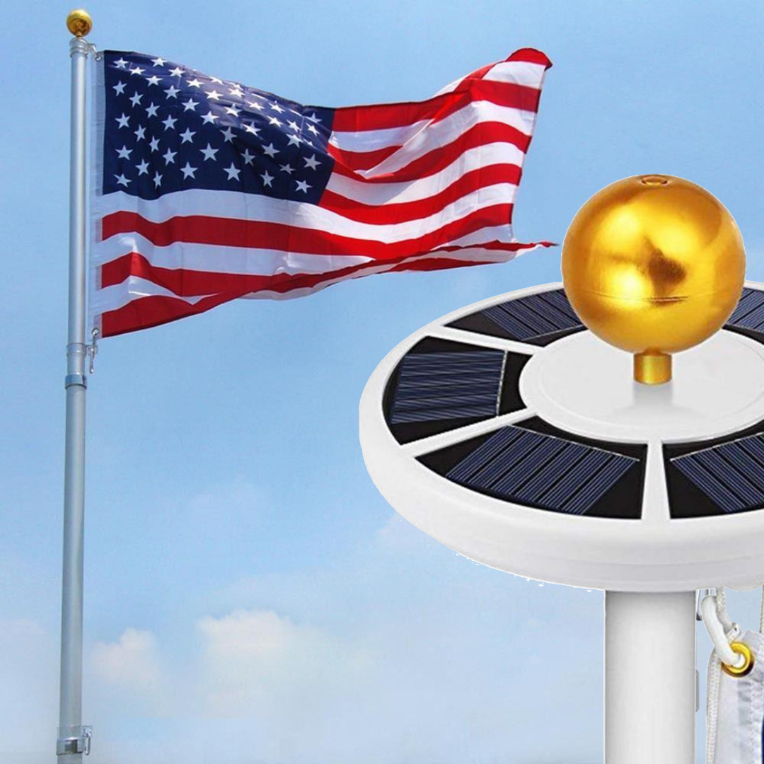 flag pole with solar light kit