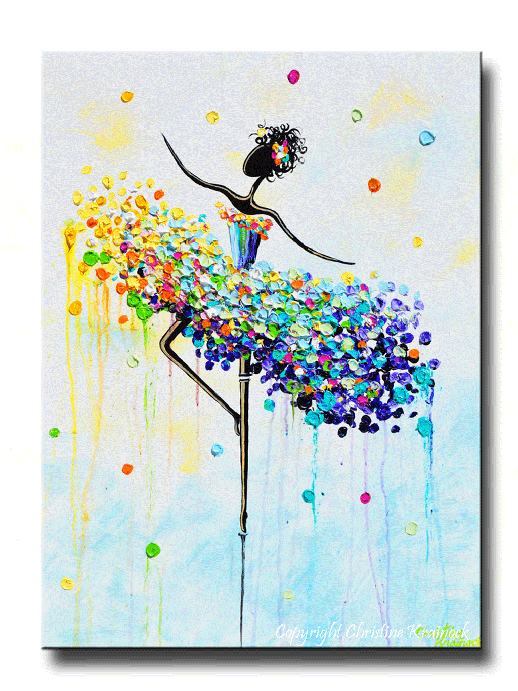 Giclee Print Art Abstract Dancer Painting Colorful Canvas Prints Dance