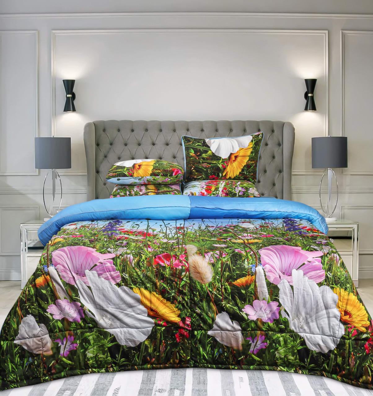 Cotton Sateen Single Bedsheet With one Pillow Cover - Digital