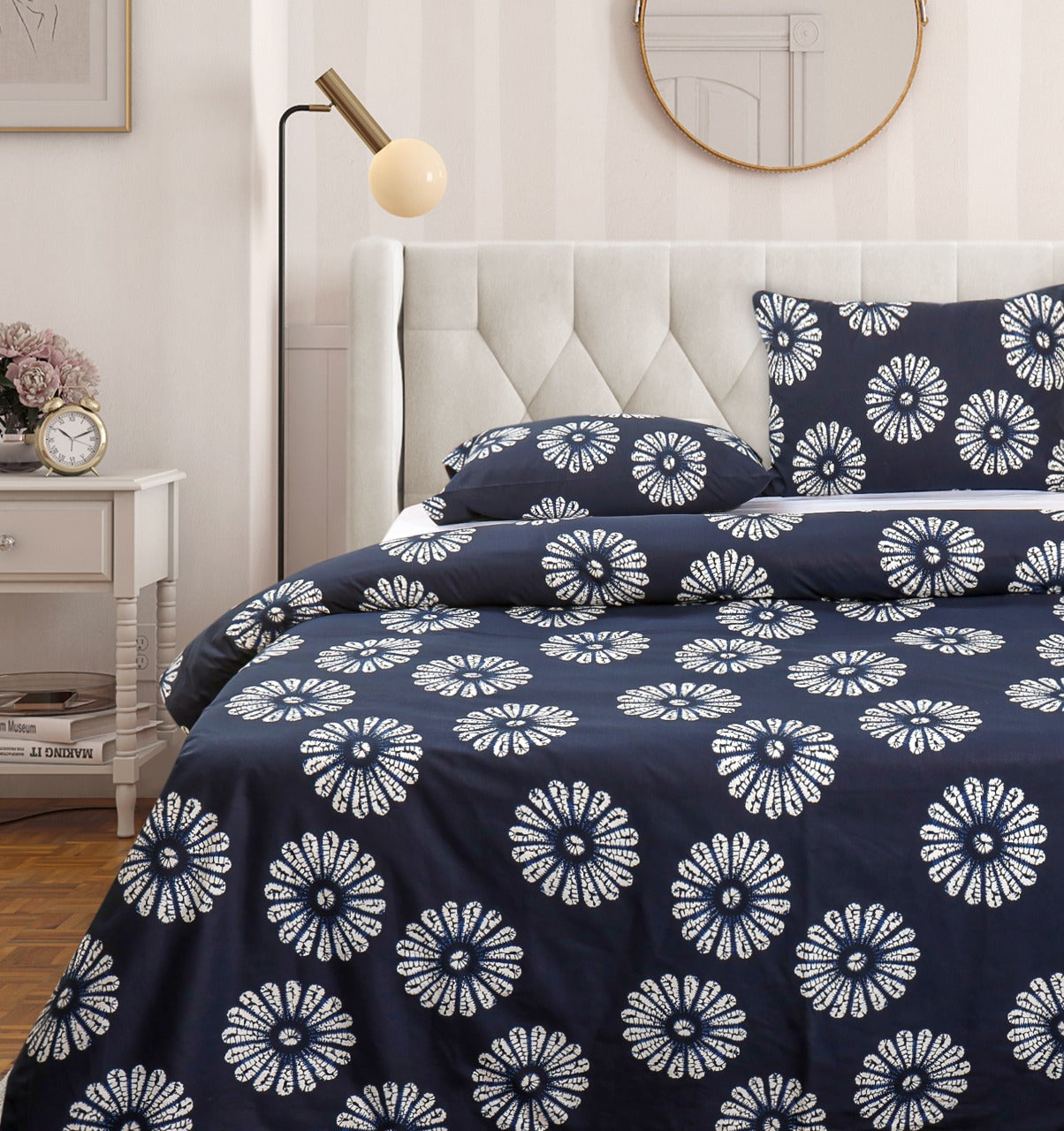 Percale Cotton Bed sheet With 2 & 4 Pillow Covers - strong blue