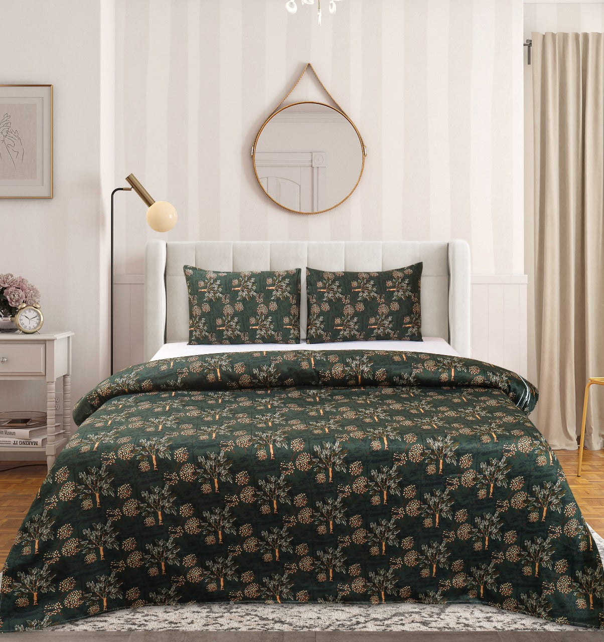Satin Cotton Bed sheet With 2 Pillow Covers -luxury 5