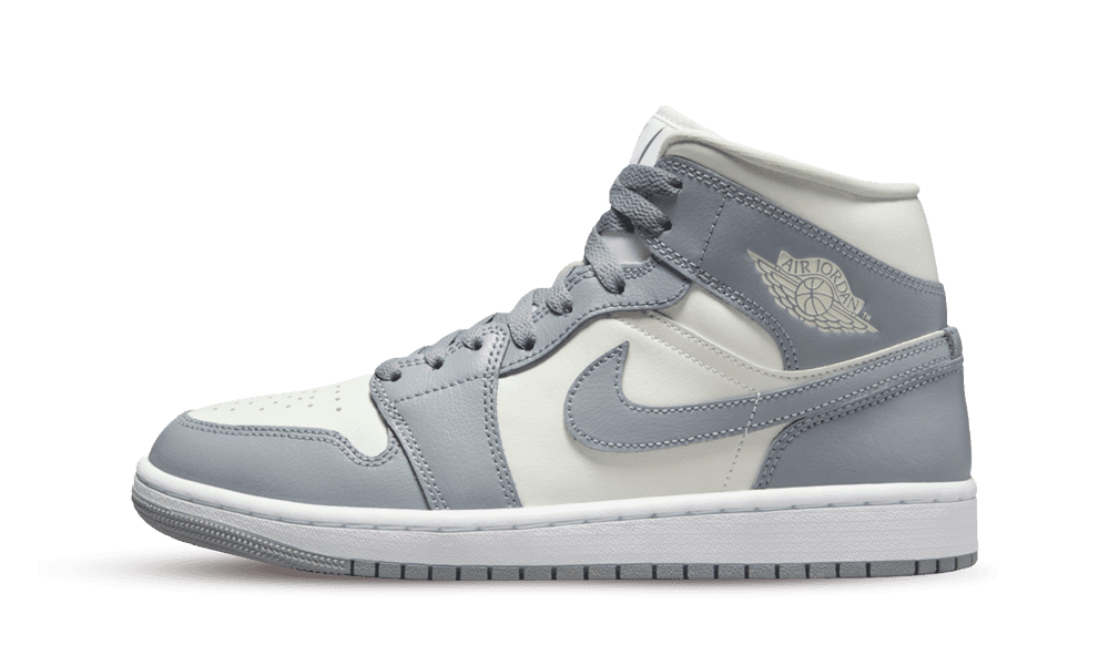 air jordan mid grey white