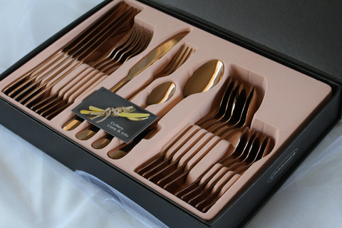 qTableware Rose Gold cutlery set