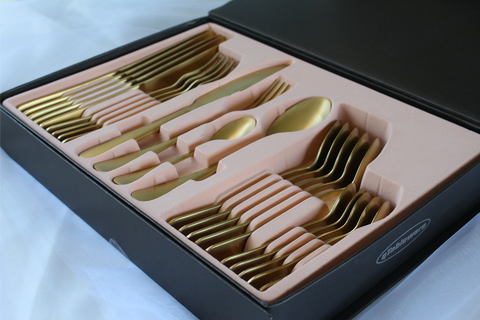 qTableware Sanding Gold cutlery set