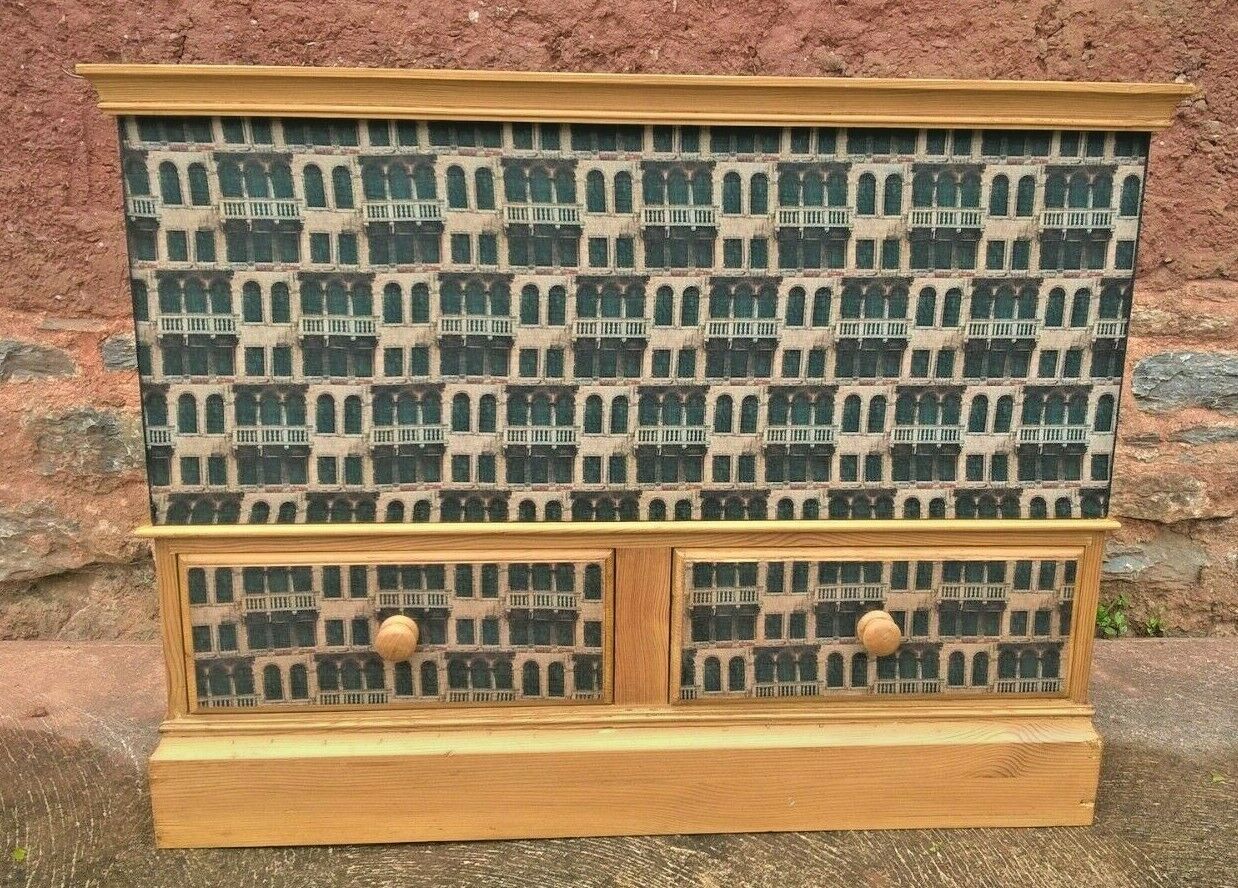 015.....Upcycled Pine Storage Chest With Two Drawers